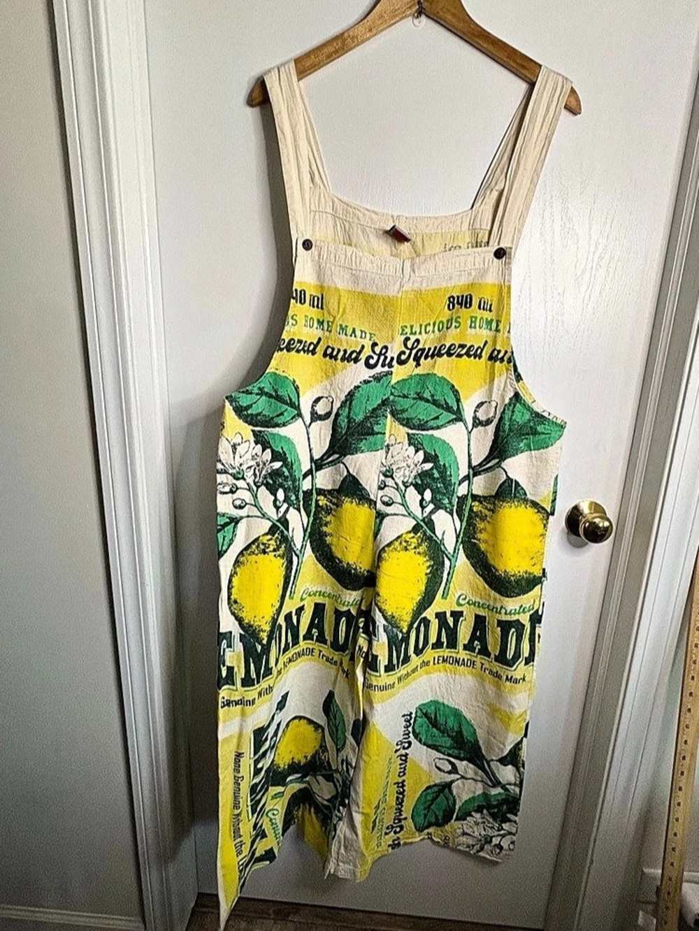 Vintage Sack NWOT OS Overalls Floral/Fruit Bib Overalls Cotton FlourSack Cowgirl